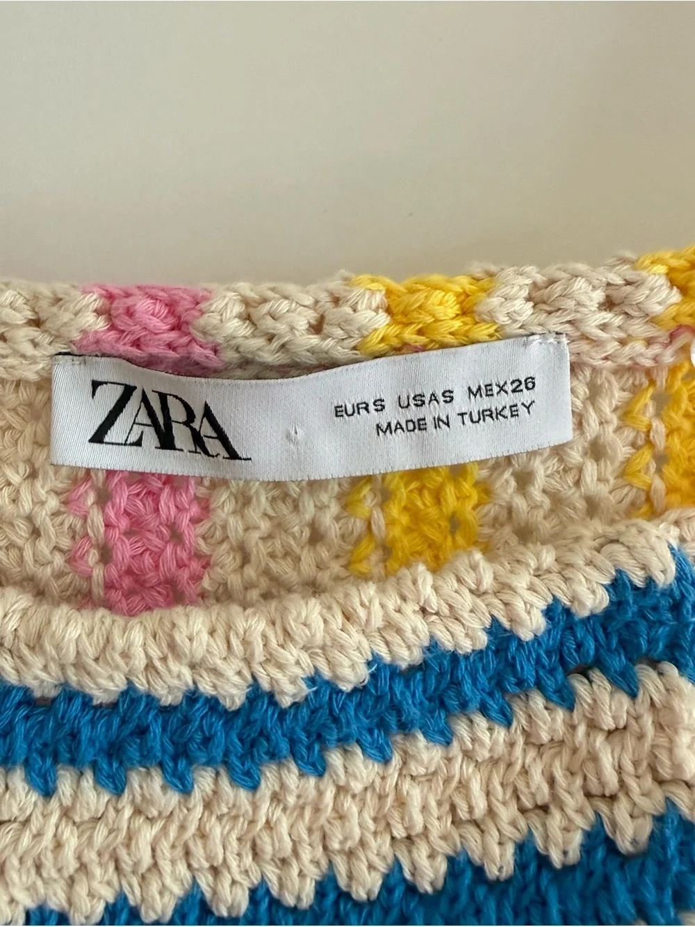 Zara Multi Striped Crochet Cropped Tank
